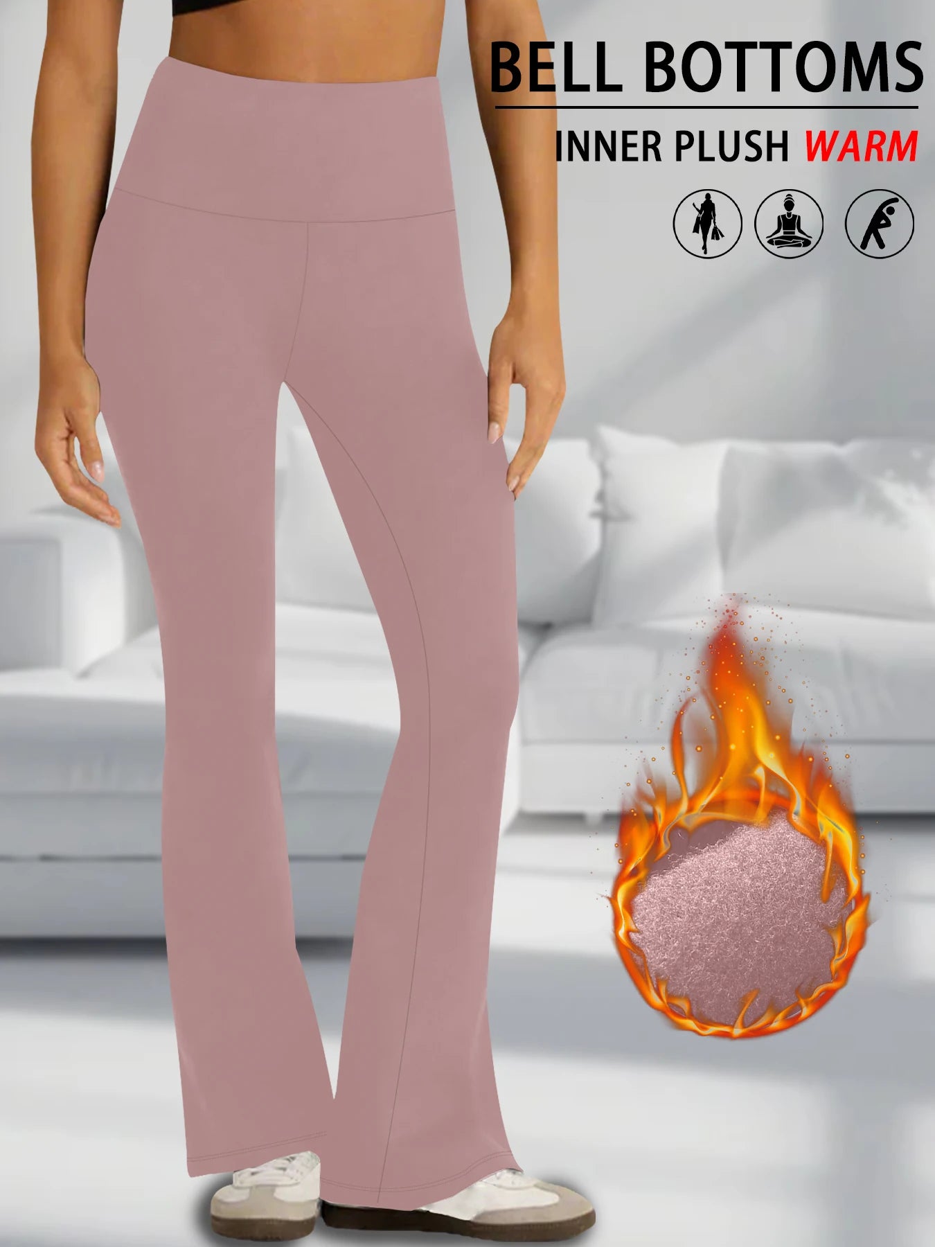 Women's Super Soft Flare Pants High Waisted Tummy Control Workout Yoga Leggings Bell Bottoms