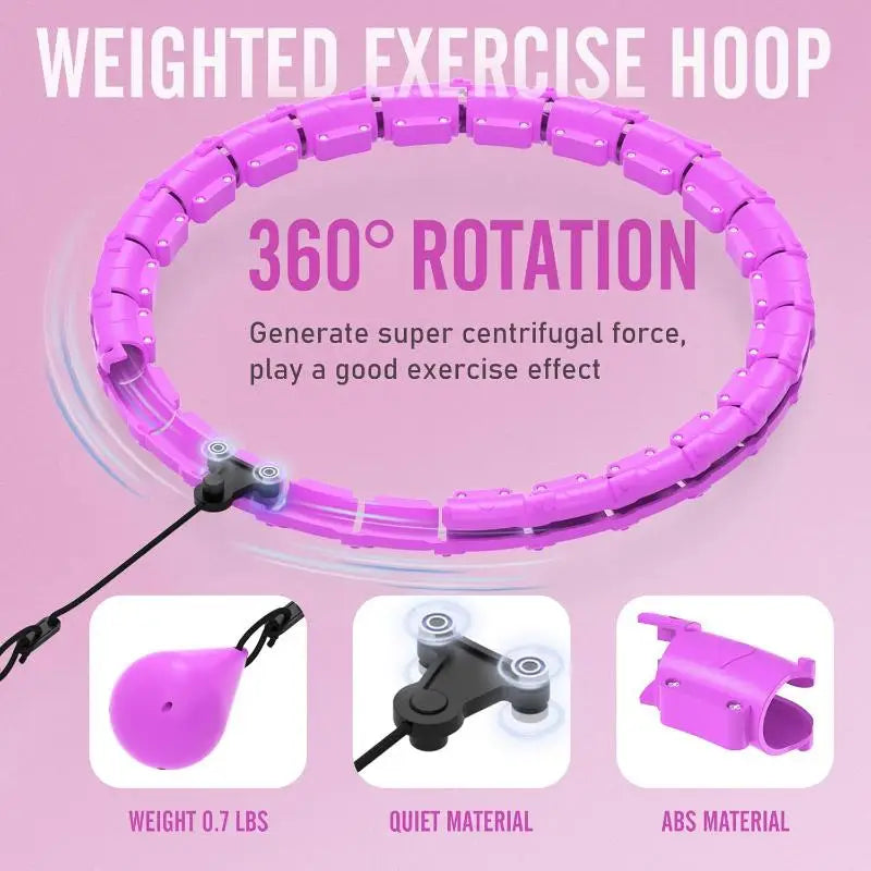 Smart Fitness Hoop Adults Weight Loss Massage Sport Hoops 24 Detachable Links 360° Non Dropping Plus Size