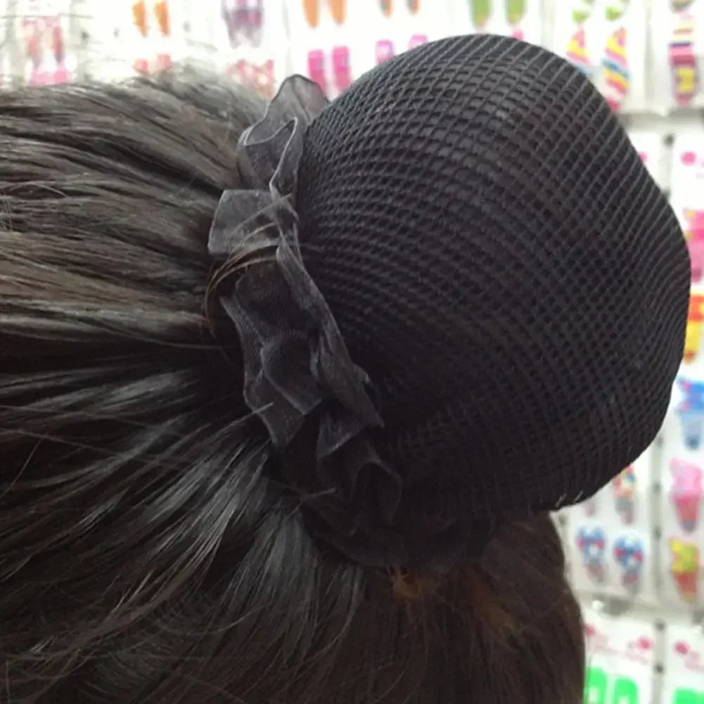 Beautiful Bun Cover Snood Women Hair Net Ballet Dance Skating Crochet Fanchon Rhinestone Styling Headwear Accessories