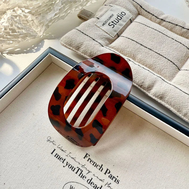 Flat Hair Clips For Women French Korean Style Hair Claws Accessories Trendy Hair Pin Clip Leopard Hair Clip Top Simple Headpiece