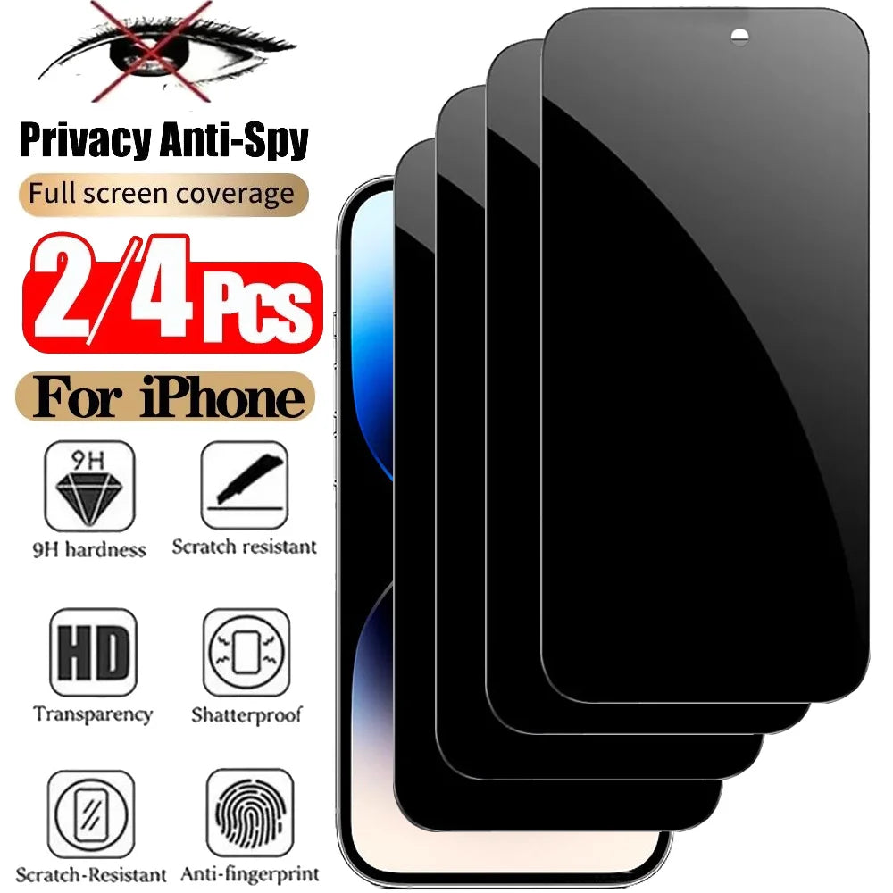 Privacy Screen Protector For iPhone 17 Pro Max Anti-Spy Glass For iPhone 16 15 14 13 12 11 Pro Max Privacy Film iPhone 17 Pro