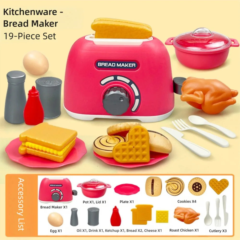 Multicolor Kids Cooking Playset Microwave Plastic Baking Playset Simulation Design Gas Stove Playing House Kitchen Toy Toy