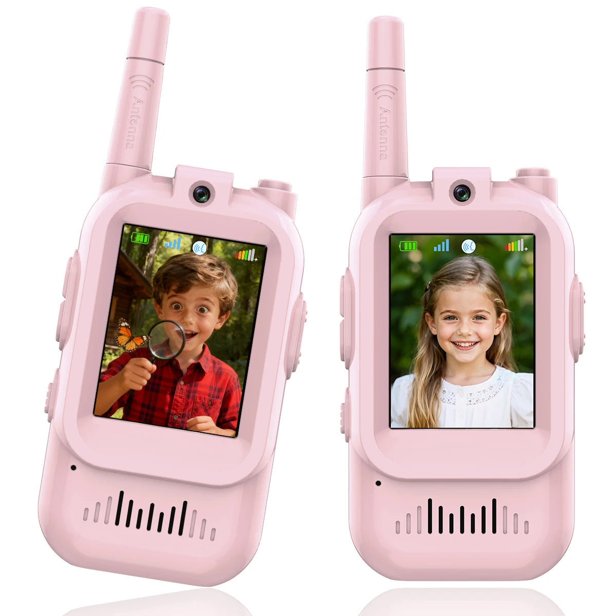 AIRITON Children's Video Walkie Talkies 2 Pack Rechargeable 2-inch High-definition Screen Voice Changer For Kids Gift Boys Girls