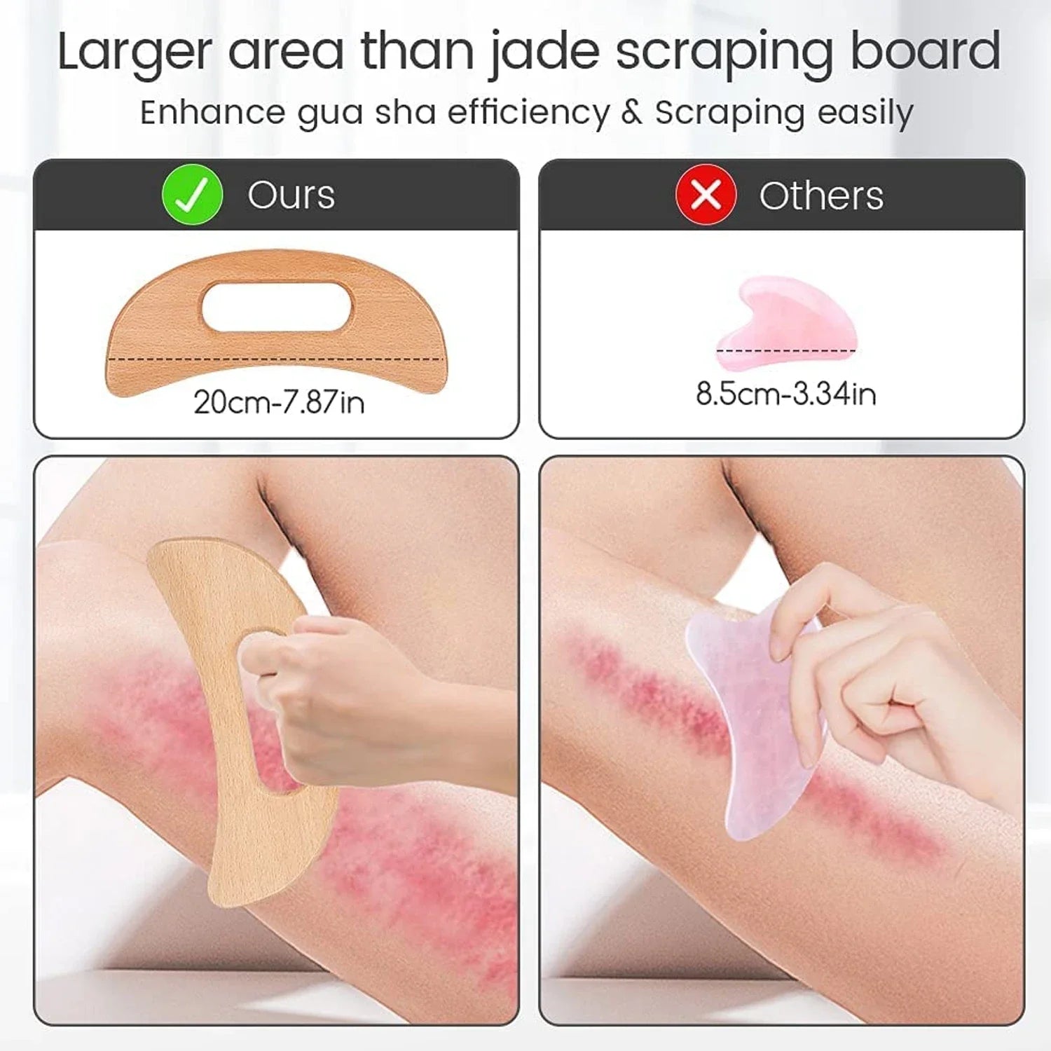 Body Gua Sha Tool Wooden Lymphatic Drainage Tool for Anti Cellulite and Relieve Muscle Fatigue Massage Tools for Neck Back