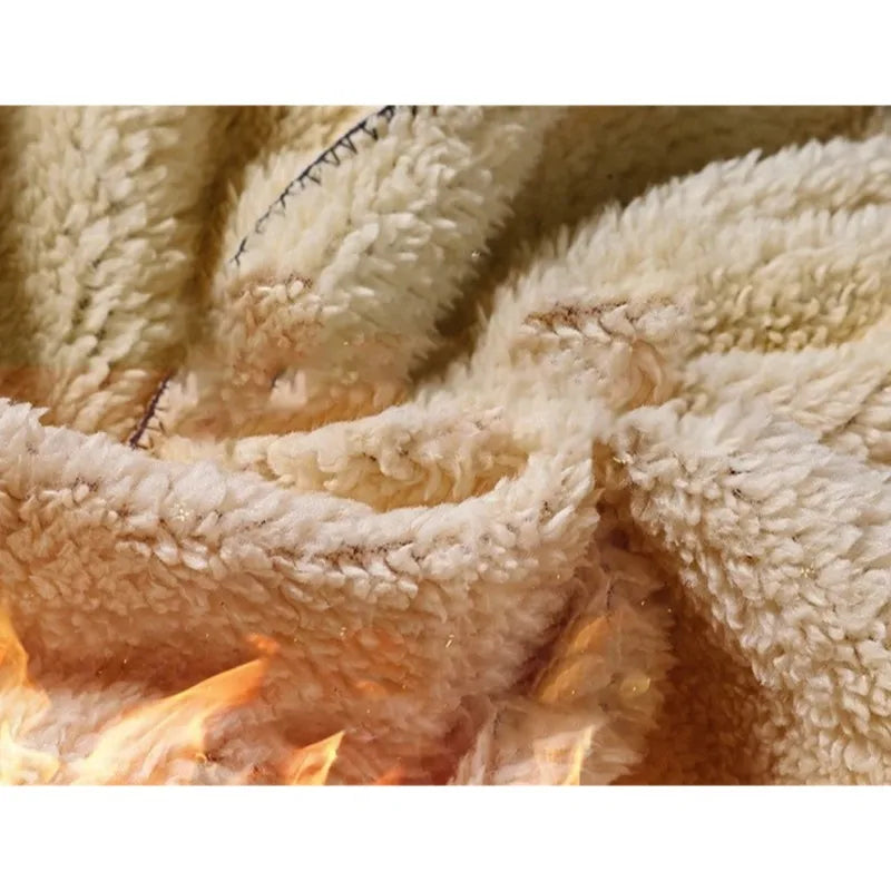 Autumn Winter Men's Lambswool Sweatpants Fashion Wide Loose Casual Men Fleece Thicken Warmer Sports Long Pants Joggers Trousers