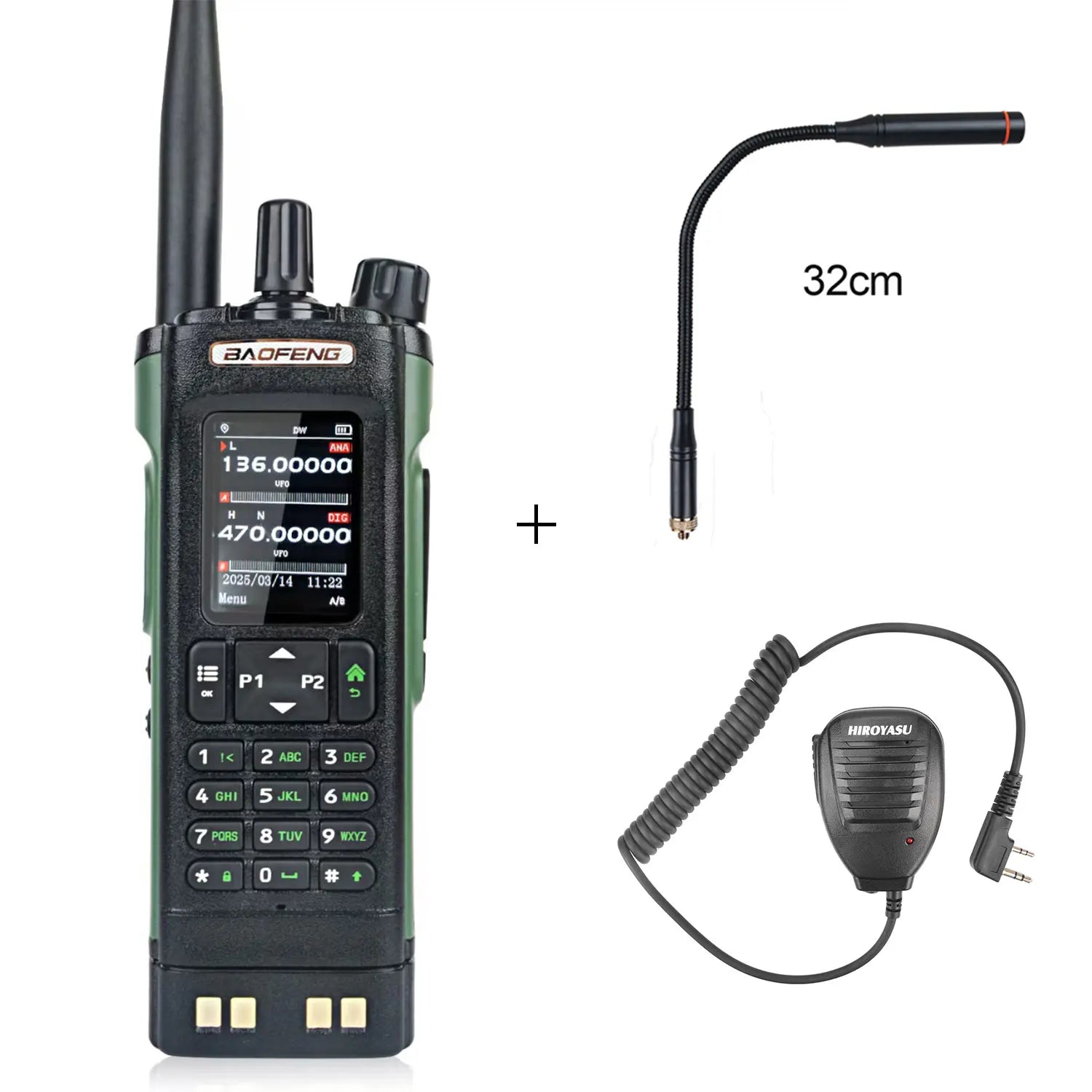 Baofeng DM-32 GPS APRS AES256 Encryption DMR Digital Analog UHF VHF Dual Band 8W Air Band FM Walkie Talkie DM-32UV