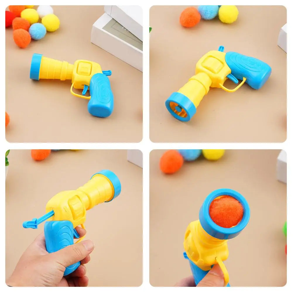 Cat Interactive Toys Plush Ball Shooting Gun Cat Creative Toys Stretch Plush Ball Toys Cats Self Play Games Pet Supplies