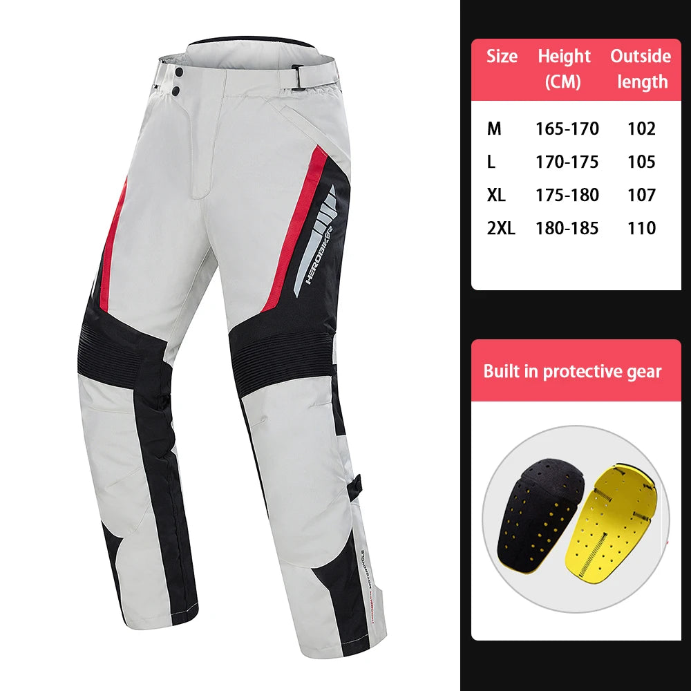 Men Winter Motorcycle Pants Windproof Waterproof Motorbike Riding Pants With Protective Gear Anti Fall Motocross Riding Pants