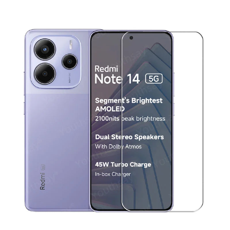 Full Gule Glass For Xiaomi Redmi Note 14 5G Tempered Glass Redmi Note 14 Screen Protector Camera Lens Film Redmi Note 14