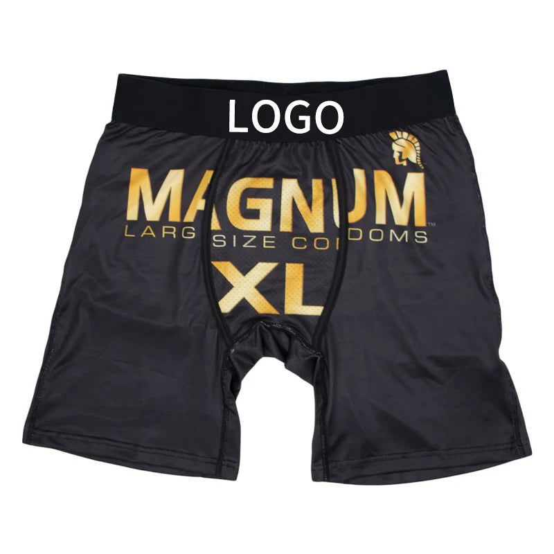 Sexy Men Underwear Mesh Breathable Crotch Mens Underpants Men's Panties Plus Size L-2XL Man Boxershorts Printed Men Boxer Briefs