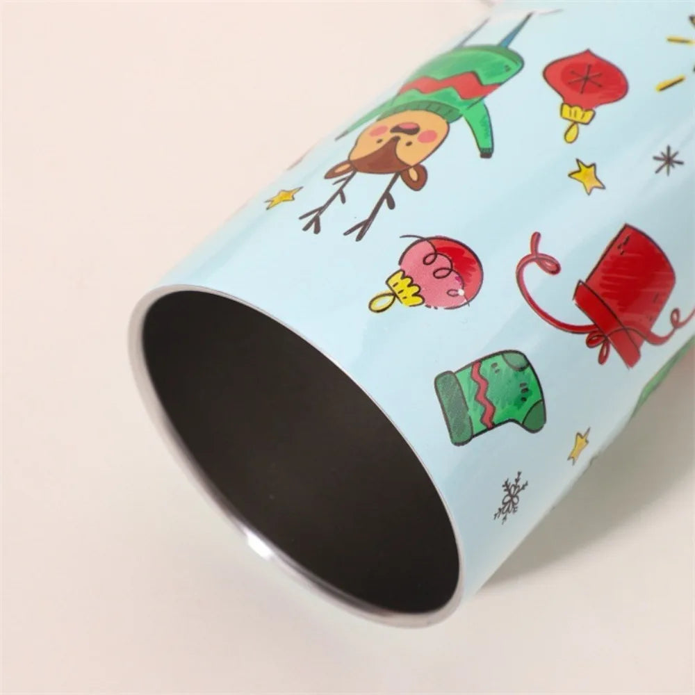 New Year 460ml Coffee Cup Christmas Stainless Steel Thermal Cup Reausable Portable Vacuum Mug Drinkware