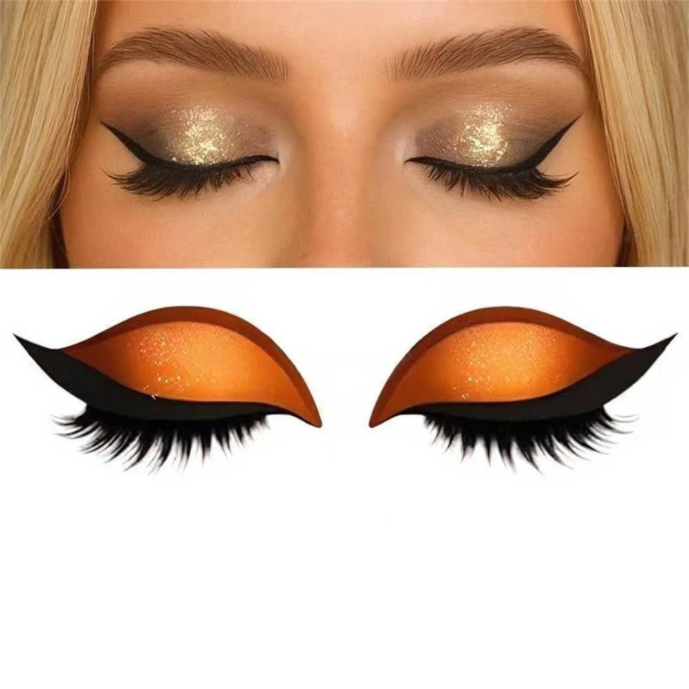 Reusable 1 Pair Lazy Eye Shadow Eyelash Patch 2-In-1 Eye Makeup Sticker With False Lashes & Shadow Waterproof Cosmetic Tools