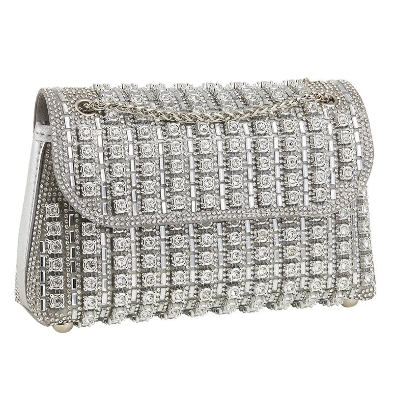 Gold Diamond Clutch Bag Fashionable Luxury Designer Evening Purse for Women Versatile Handbag Shoulder Bag Wallets for Women