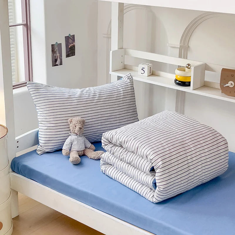 3pcs washed comforter Set for Bedroom Apartment Student dormitory Simple popular multi-size (1pcQuilt cover +2pcs pillowcase)