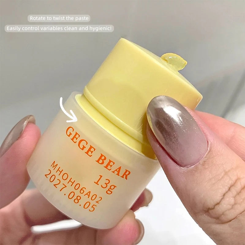 Gege bear Small Honey Jar Vitamin Lip Mask Anti-Dryness Lip Balm Moisturizes and hydrates Autumn and winter