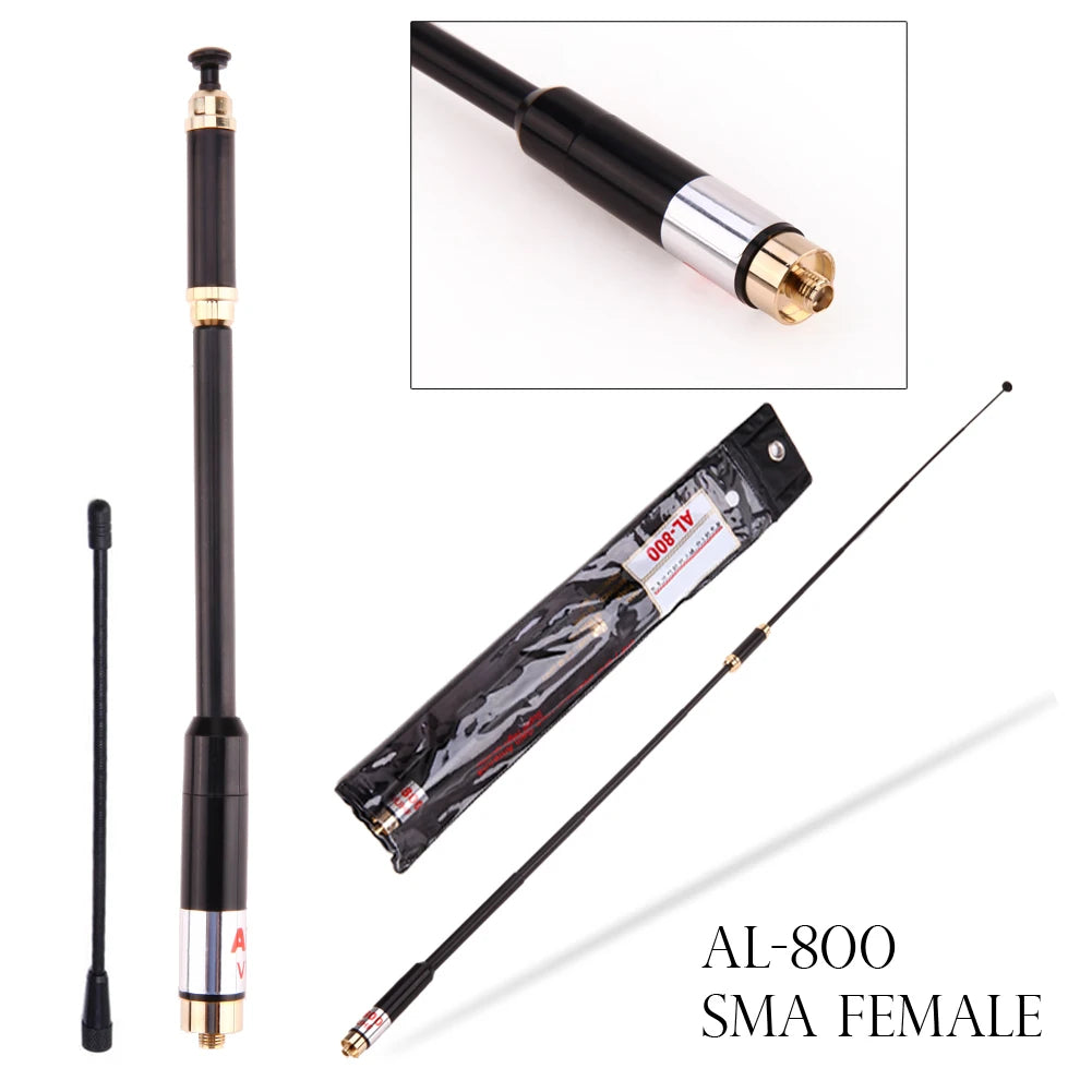SMA Female Antenna Portable Dual Band Telescopic Antenna Walkie Talkie Accessories for Kenwood Baofeng FDC