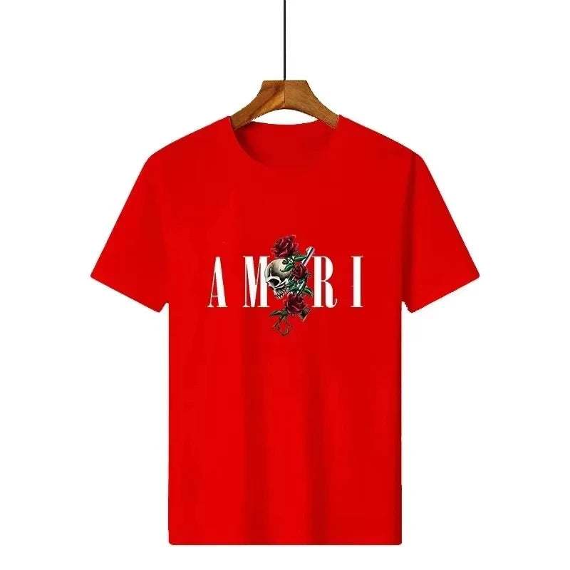 2025 Men's Summer Graphic Print Y2k T-shirt Man Woman Short Sleeved Luxury Tees Clothing Loose Pure Cotton Soft Tops Fashion