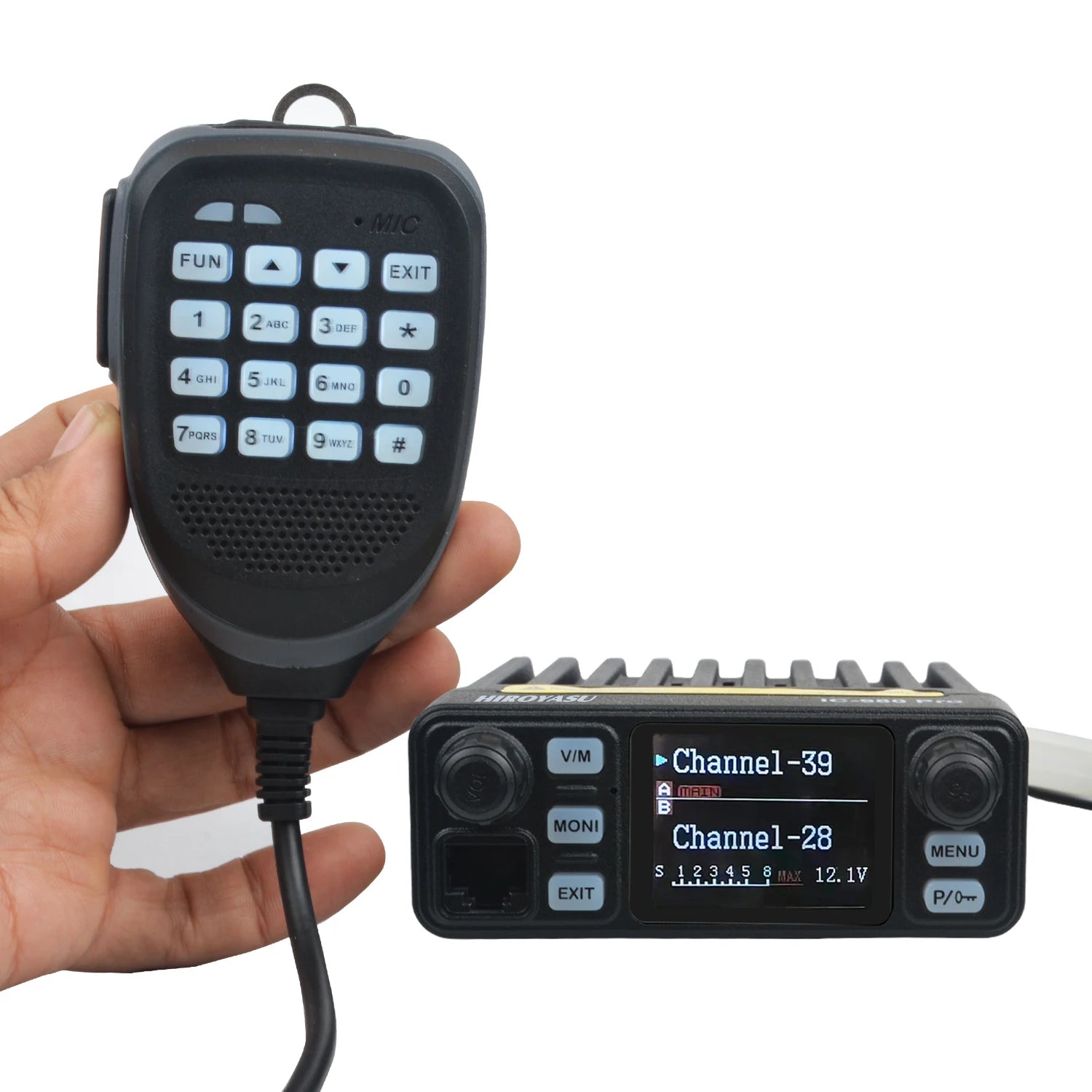 HIROYASU Walkie Talkie IC-980 Pro UHF VHF Dual Band 25W AI Noise Reduction FM Scrambler Vox Mini Mobile Radio IC-980Pro