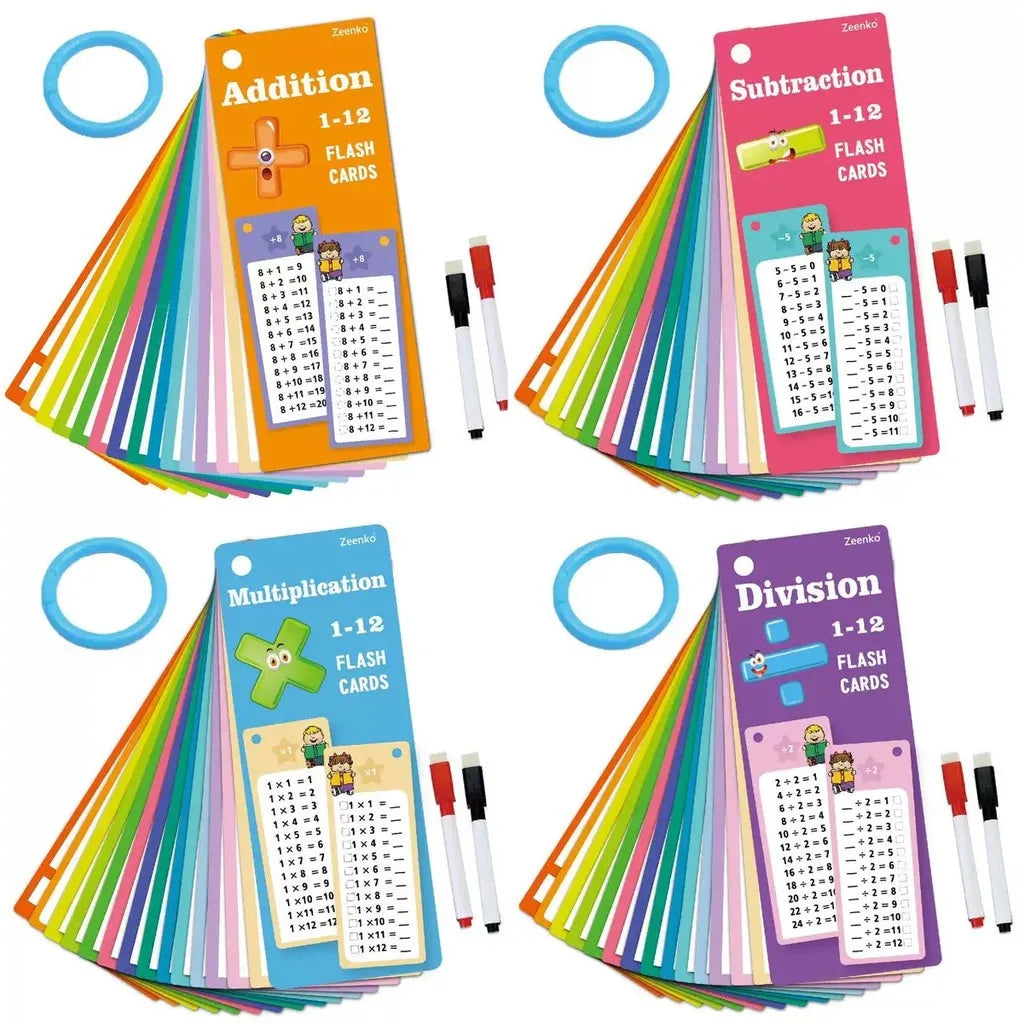 15pcs 1-12 Maths Table Cards Self Check Math Learning Tool Math matical Teaching Aids Children Educational Toy