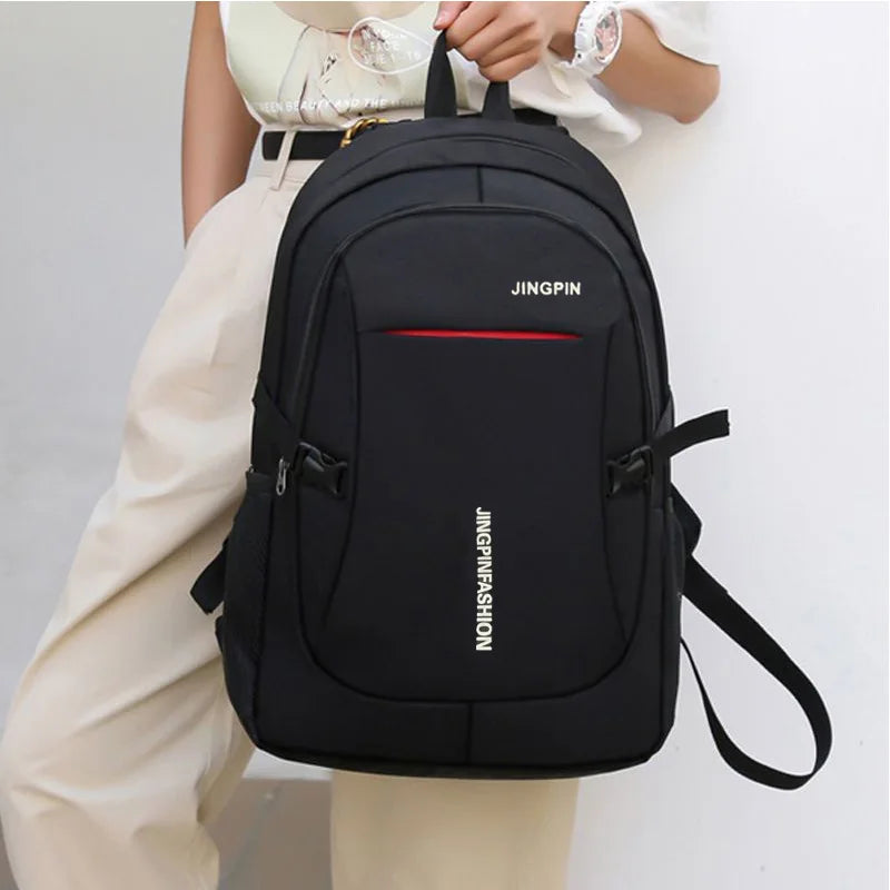 Leisure Schoolbag Women's Canvas Simple Dual-Shoulder Bag Men's Korean-style Backpack Large Capacity Middle School Student Backp