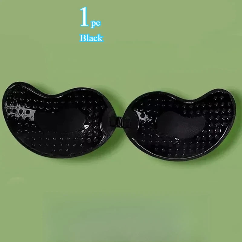 Invisible Push Up Bra for Women Backless Strapless Bra Seamless Front Closure Bralette Underwear Silicone Self-Adhesive Bra Pad