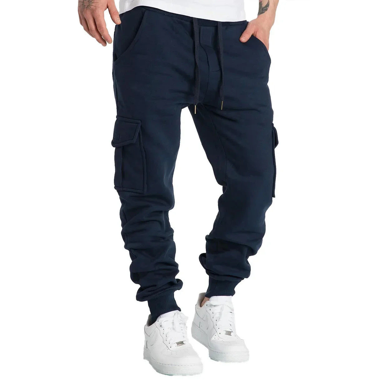 Men's Cargo Pants autumn and winter Warm pants Outdoor Casual Sweatpants Running mountaineering Multi-pocket Baggy Trousers