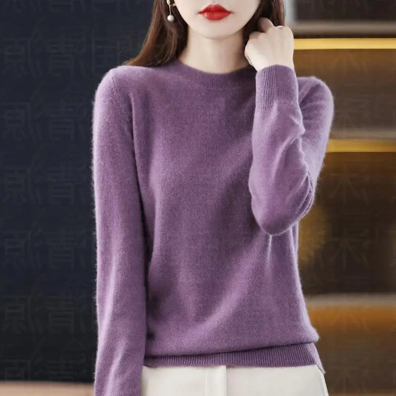 Autumn And Winter Thin Sweater Women's Round Neck Pullover Casual Knitted Top Women's Short Underlay Fashion 18 Colors