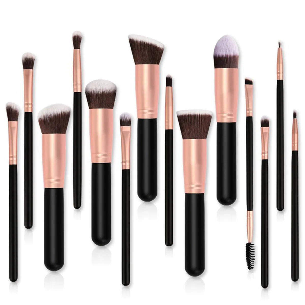 14Pcs Makeup Brush Set for Beginners Soft Bristle Powder Brush Blush Eye Shadow Beauty Tools, Buy 14pcs Brush Get 1 Free Sponge