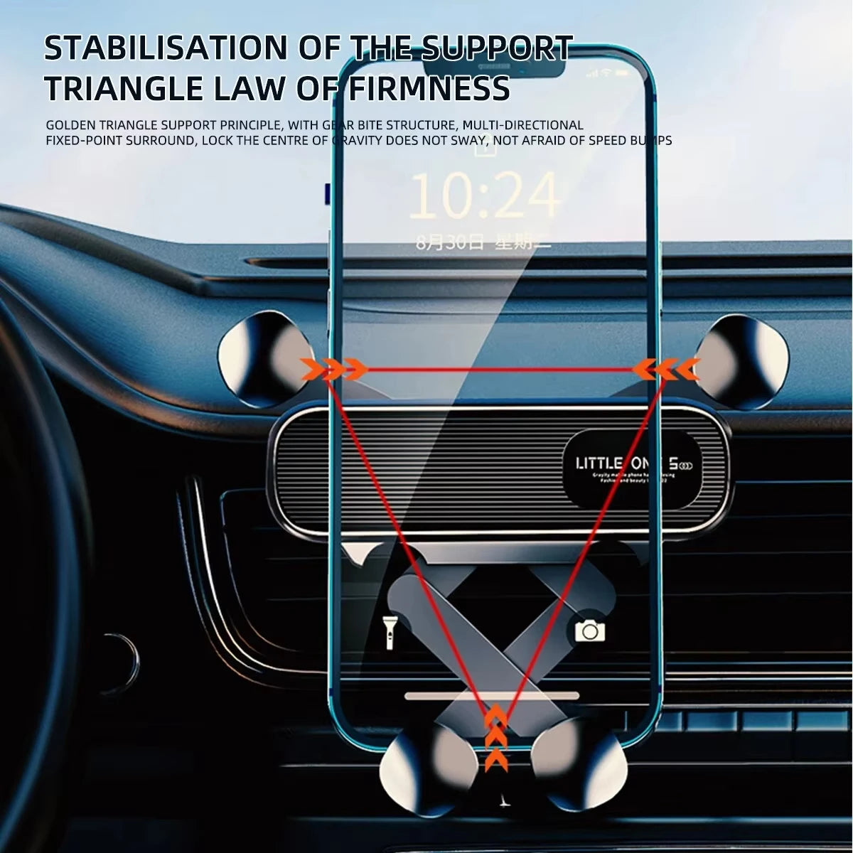 360° Rotatable Gravity Car Phone Holder Car Air Vents Clip Mount Stand Extension Rod in Smartphone Holder Bracket GPS Support