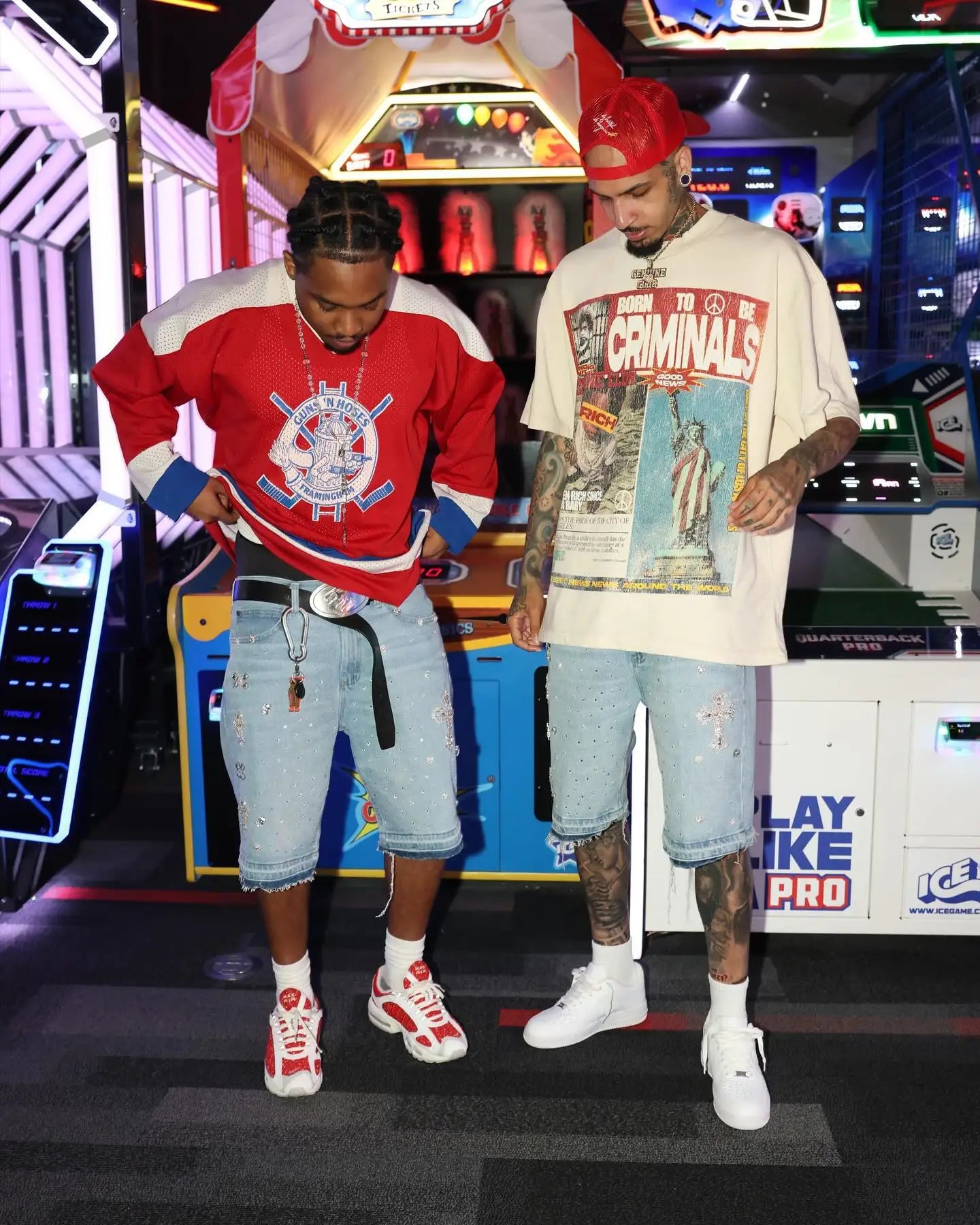 Y2K Gothic Diamond Cross Embroidery Denim Shorts American Retro Blue Gym Shorts Rhinestone Streetwear Hip Hop Men Women Jorts