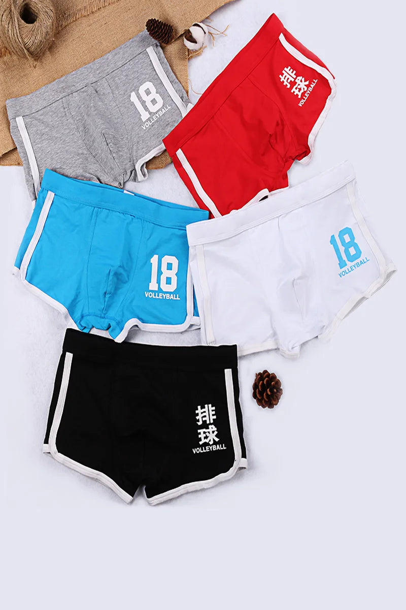 Men's Underwear Boxer Briefs Cotton Scrotum Support Breathable Personalized Trendyy Youth Shorts Sports Thin Boxer Briefs