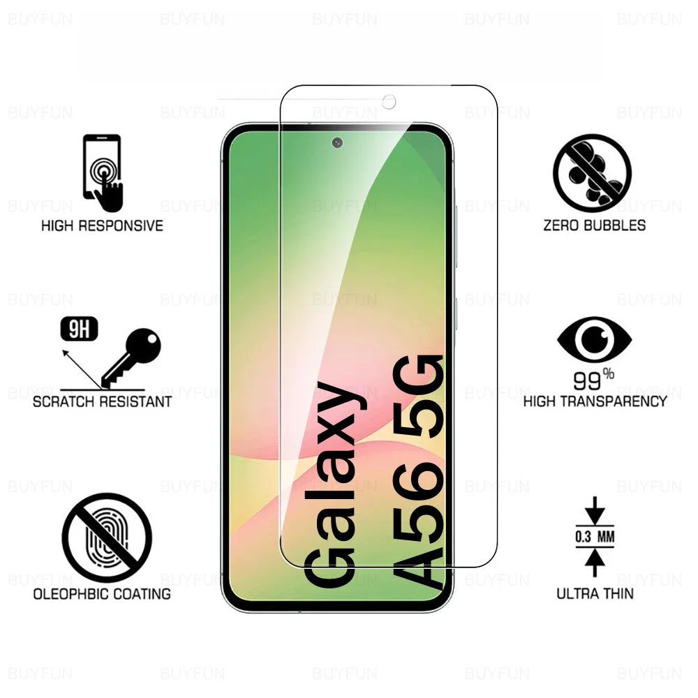6in1 Camera Glass For Samsung Galaxy A56 Full Cover Tempered Glass SamsungA56 GalaxyA56 Samung A 56 56A 5G Lens Screen Protector