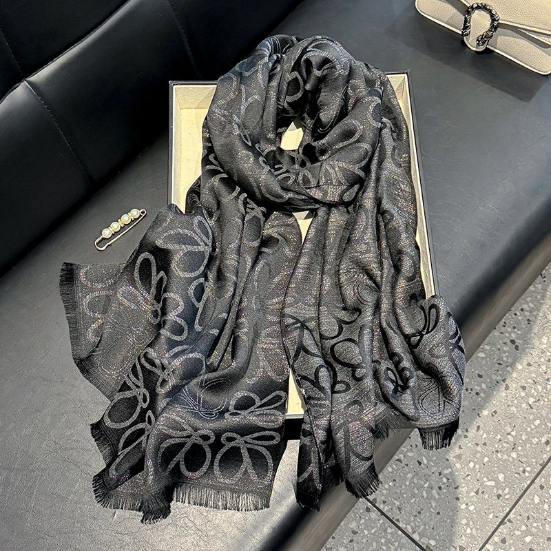 New Ladies Elegant Print Hijab Tencel cotton long scarf With Four Seasons Sun Protection Scarf Decoration Shawl Wrap Headscarf