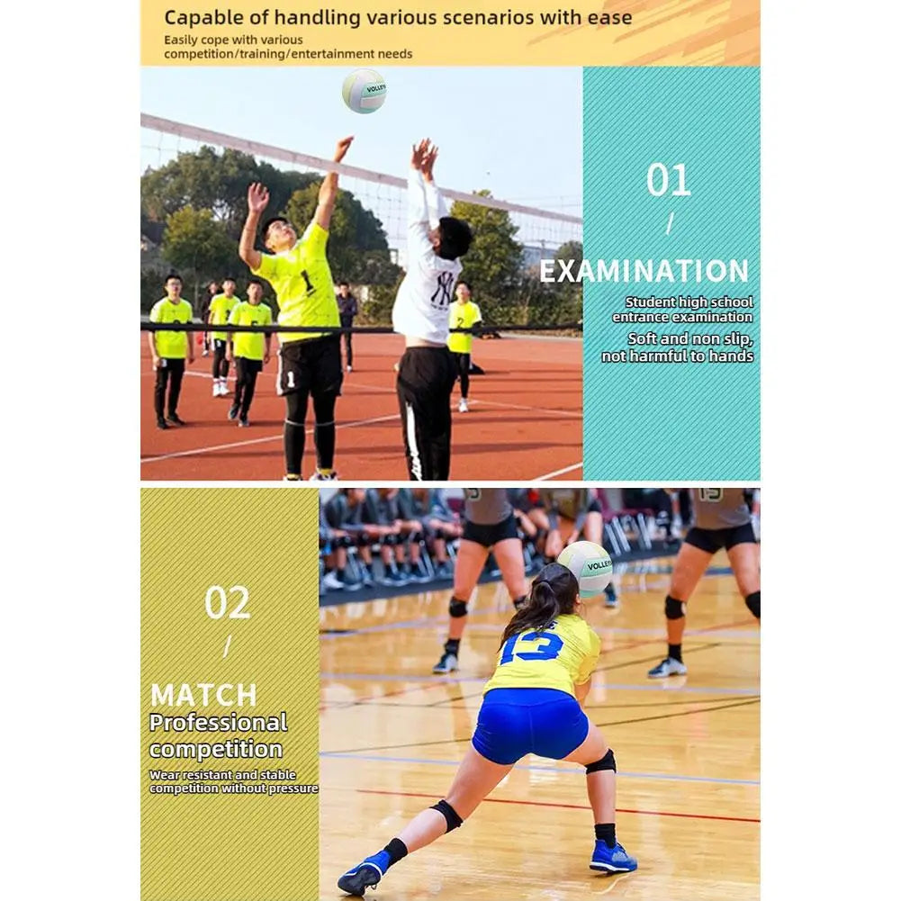 Official Size 5 Volleyball, Soft Indoor Outdoor Volleyball For Game Gym Training Beach Play Volleyballs For Beginner Teenager