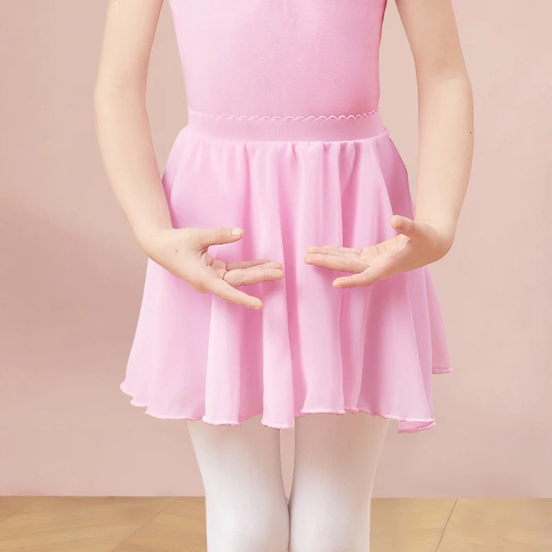 Ballet Skirt for Girls Chiffon Ballet Skirt Women Sheer Dance Skirt Elastic Waist Skirt Kid Pull on Skirt Adult Mini Dance Skirt