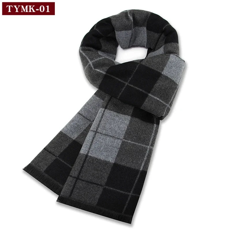 Luxury Men Scarf Winter Warm Neck Scarf For Men Scarves Casual Plaid Male Long Shawl Fashion Outdoor Shawls Man Muffler Gift