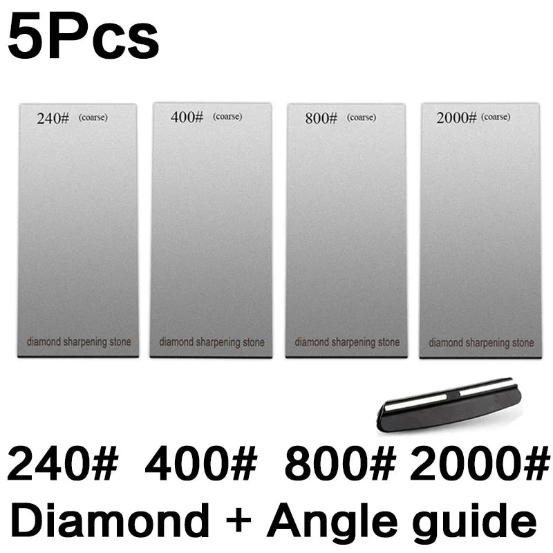 120/600/1500/3000 Grit Diamond Sharpening Stones Knife Sharpener Anti-skid Base Kitchen Knife Sharpening Tool Set Flake Plate