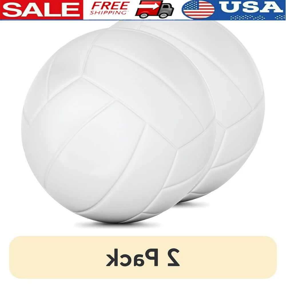 Composite Volleyball 2 Pack Full Size Youth Indoor Outdoor Durable Easy Inflate Smooth Control Practice