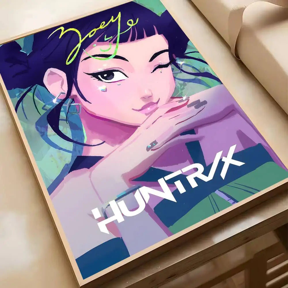 Hot Movie K-pop D-Demon H-Hunters Anime Poster Waterproof HD Art Wall Decal Self-Adhesive Print. Aesthetic Home Room Decor for L