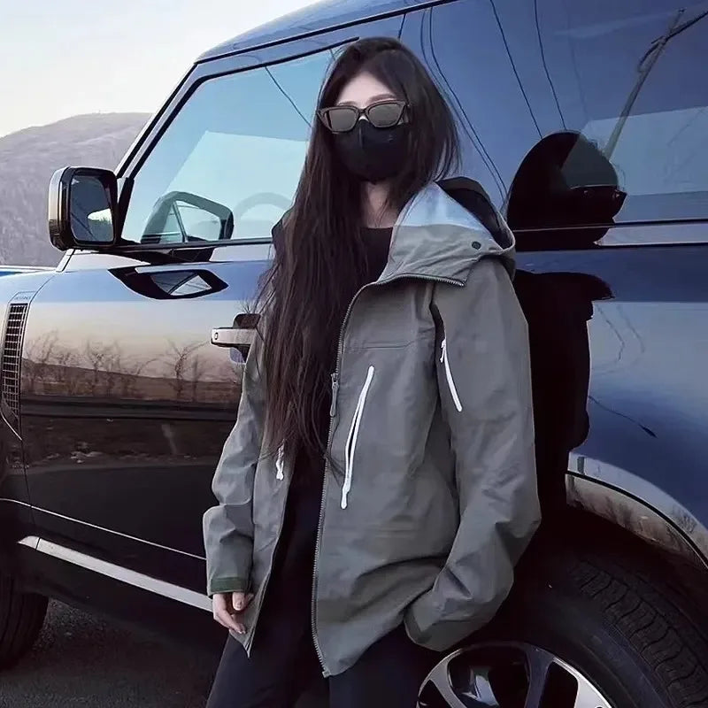 ARC Three Layer Mens Womens High Quality Camping Coat Outdoor SV Embroidery Waterproof Windbreaker Hiking Ski Jackets Unisex