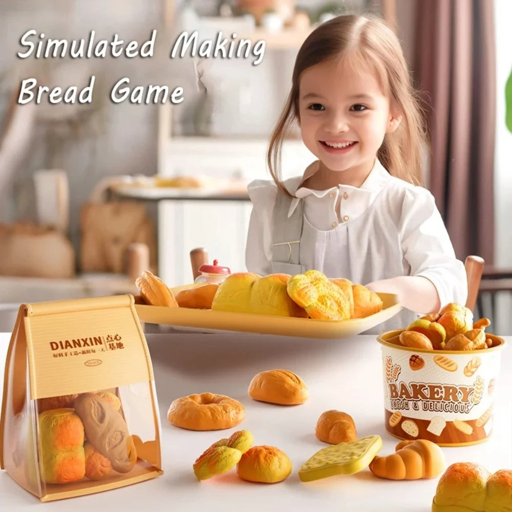 Children Pretend Play Kitchen Toys Sets Simulation Dessert Bread Food Cooking Games Play House Party Activities Games Girl Toys