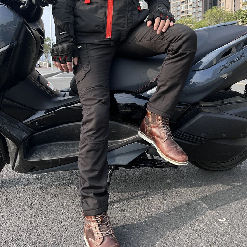 Men's Winter Motorcycle Pants Waterproof Windproof Thickened with Protective Gear New Motocross Motorbike Outdoor Trousers