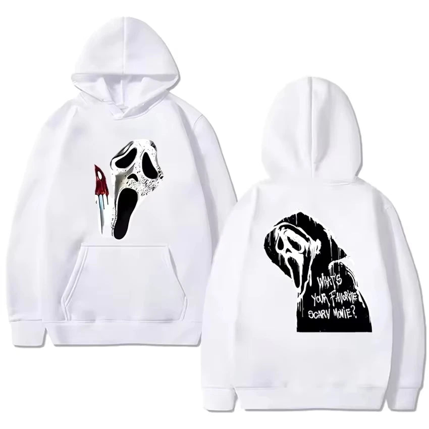 2025 New in gothic Double Sided printed streetwear Men women VI Ghostface Graphic Hoodie Unisex Fleece Long sleeve Sweatshirts