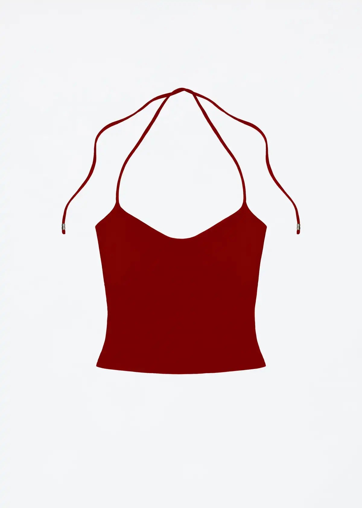 Tank Women's Open-Back Stretchy Camisole Top with Metal Accessories and Self-Tie Shoulder Straps, Low-Neck Sexy Halter Top