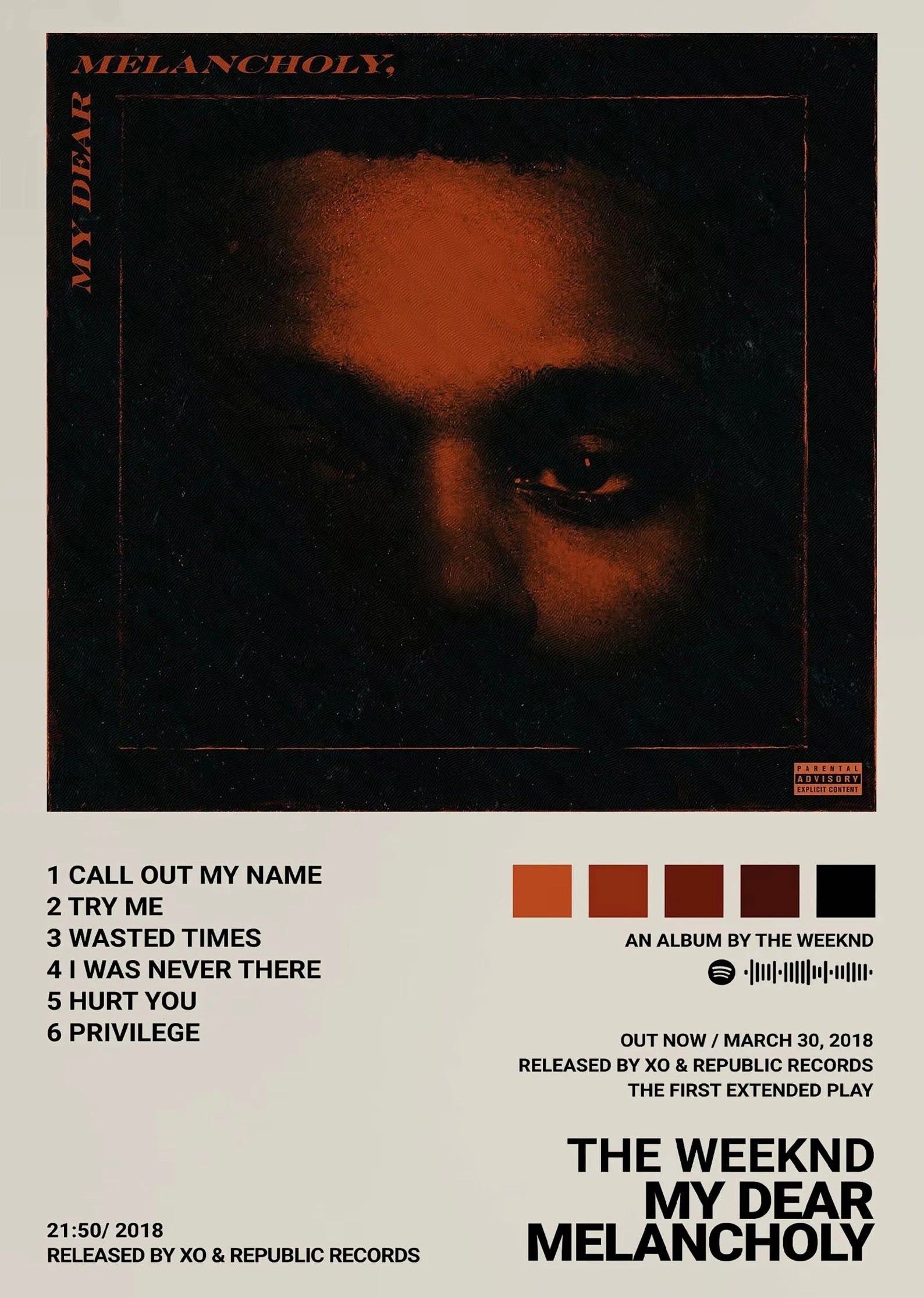 Music Album Star The Weeknd Hip Hop Posters Prints Canvas Painting Singer Wall Art Picture for Living Room Home Decoration Gift