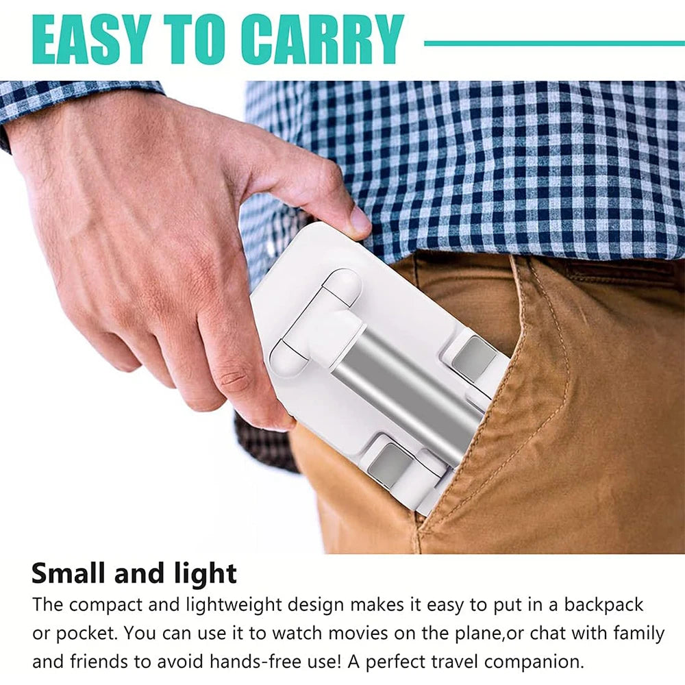 2pcs Adjustable Phone Stand Holder, Foldable Desk Stand for 4-8" Devices, Height & Angle Adjustable, Universal for iPhone Tablet