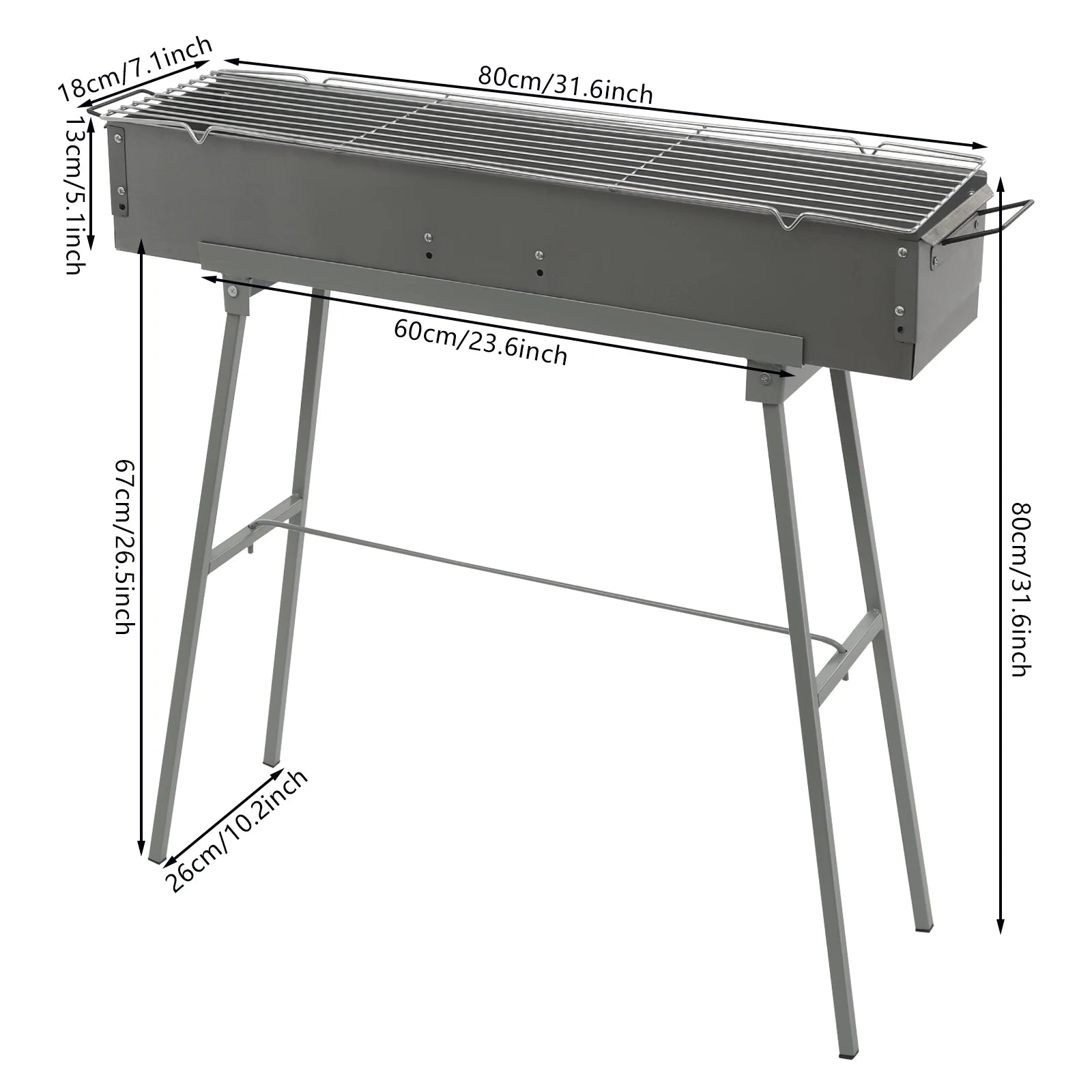 Portable BBQ Grill Folding Camping Barbecue Grill Charcoal Grills