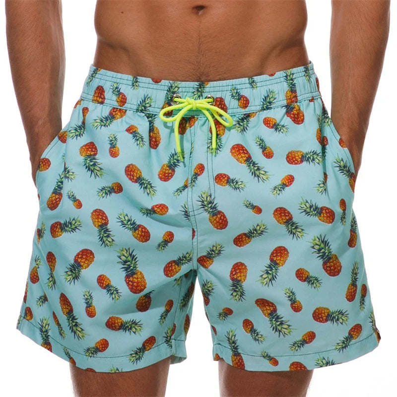 New 3D Simple Graphic Beach Shorts Men Women Fruit Pineapple Print Surf Board Trunks Hawaii Swimwear Pants Kids Cool Ice Shorts