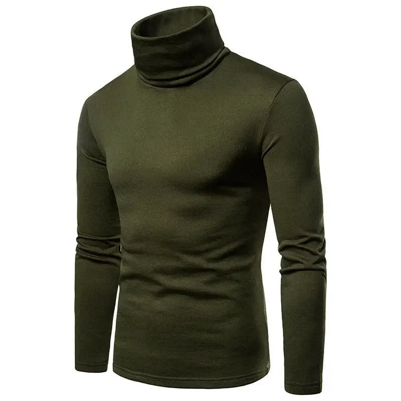 Autumn Winter Mens Turtleneck Sweaters Casual Thermal Long Sleeve Slim Fit Pullovers Stretch Basic Tops Sweatshirt Jumper TShirt