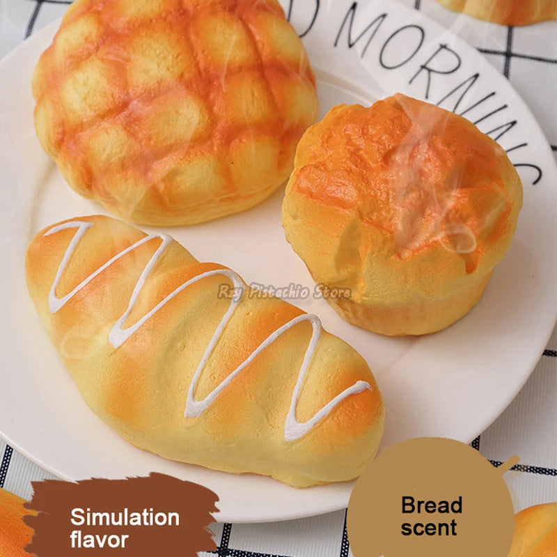 1pcs Artificial Simulation Bread Fake Food Model French Baguette Toast Cake Bakery Kids Play Kitchen Toys Boy Girl Pretend Baker